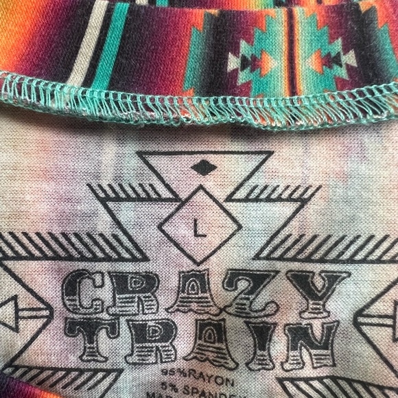 CRAZY TRAIN Aztec Southwestern Pattern Top - Picture 4 of 5